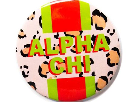 ALPHA CHI OMEGA CHEETAH STRIPE BUTTON Discount