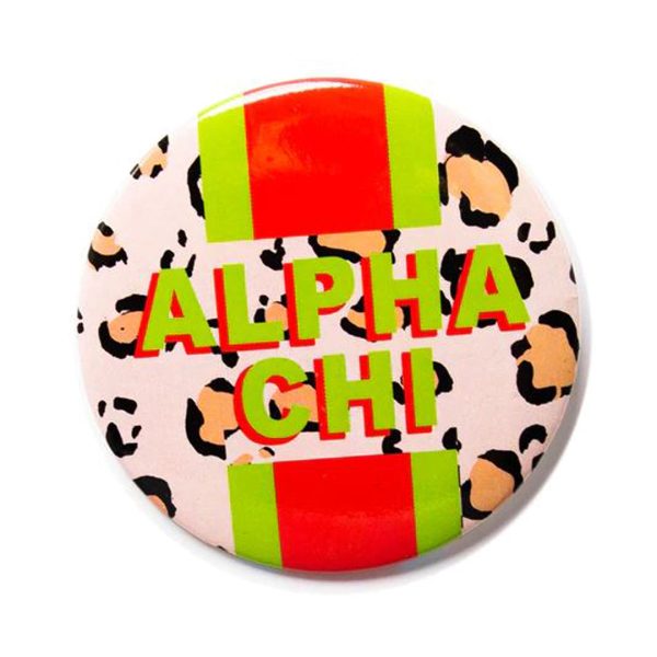 ALPHA CHI OMEGA CHEETAH STRIPE BUTTON Discount