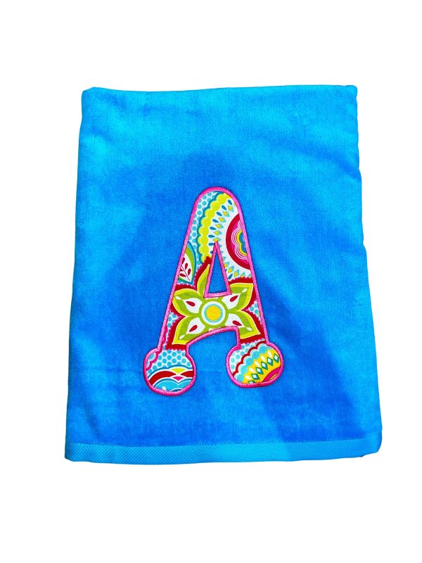 APPLIQUE INITIAL BEACH TOWEL Online Sale