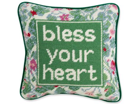 BLESS YOUR HEART NEEDLEPOINT PILLOW Hot on Sale