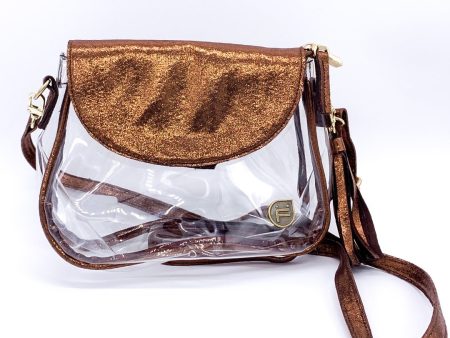 BRONZE LEATHER FLAP CLEAR PURSE Fashion