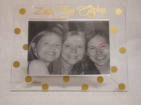 ZETA TAU ALPHA GOLD DOT FRAME on Sale