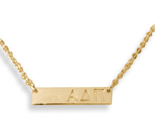 ALPHA DELTA PI GOLD BAR NECKLACE Online Sale