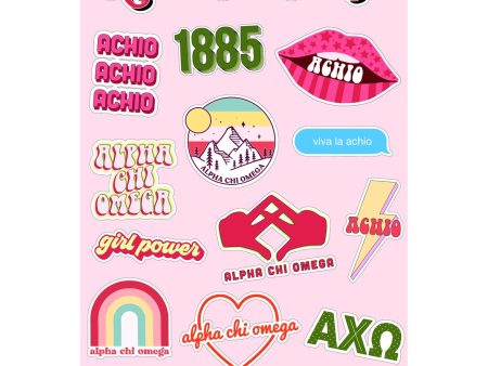 ALPHA CHI OMEGA GIRL POWER STICKERS on Sale