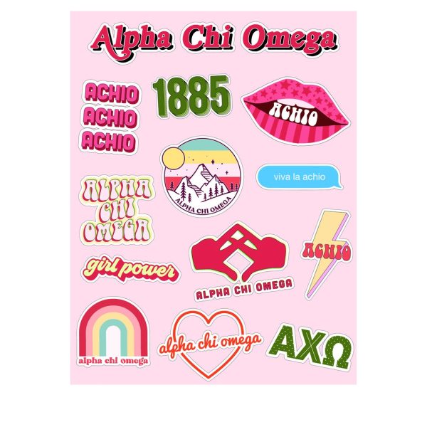 ALPHA CHI OMEGA GIRL POWER STICKERS on Sale