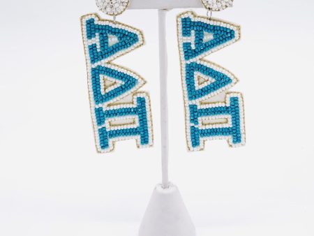 ALPHA DELTA PI BEADED EARRINGS Sale