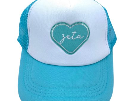 ZETA TAU ALPHA HEART TRUCKER HAT For Cheap