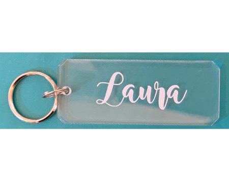 ENGRAVED RECTANGLE ACRYLIC KEYRING Fashion