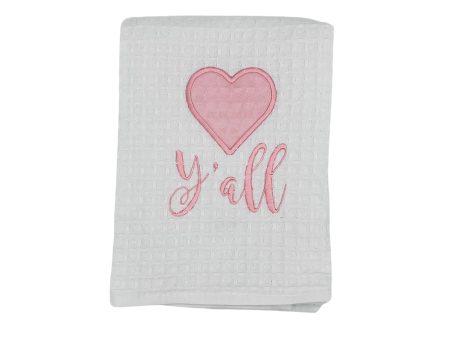 APPLIQUE HEART YALL KITCHEN TOWEL on Sale