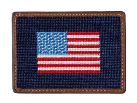 AMERICAN FLAG NEEDLEPOINT CARD WALLET Hot on Sale