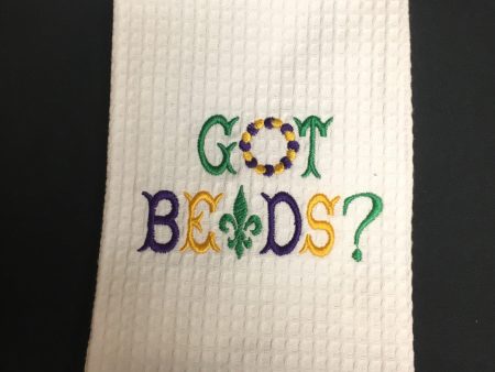 GOT BEADS MARDI GRAS HAND TOWEL Discount