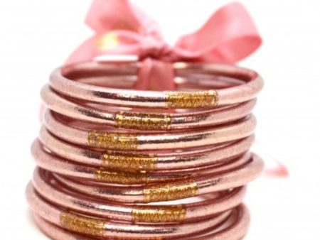 ALL WEATHER ROSE GOLD BANGLE SET OF 9 Hot on Sale