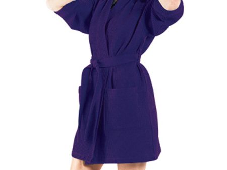 PURPLE WAFFLE KIMONO BATH ROBE Online Hot Sale