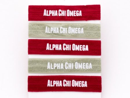 ALPHA CHI OMEGA HAIR TIE SET For Discount