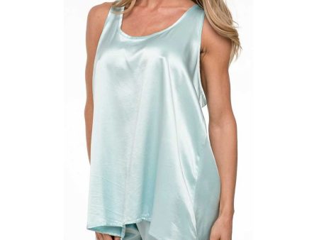 HIGH-LOW SATIN CAMI AQUA Online now