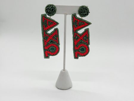 ALPHA CHI OMEGA BEADED EARRINGS For Discount