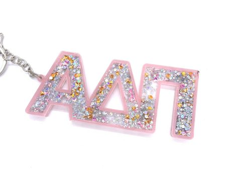 ALPHA DELTA PI GLITTER KEYCHAIN For Sale