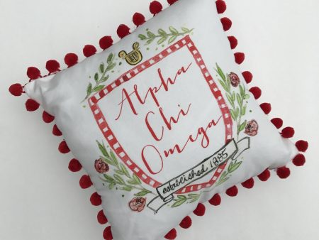 ALPHA CHI OMEGA POM POM PILLOW Supply