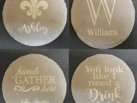 CUSTOM SLATE COASTER SET OF 4 Online Hot Sale