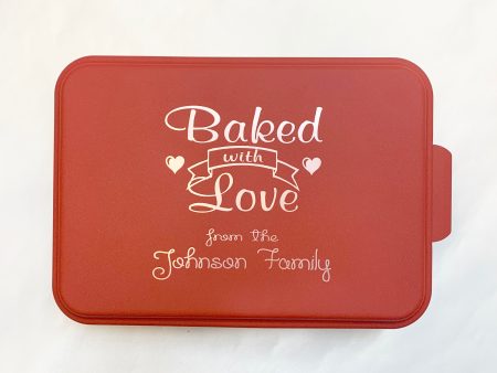 PERSONALIZED 9X13 BAKING PAN WITH LID RED Discount