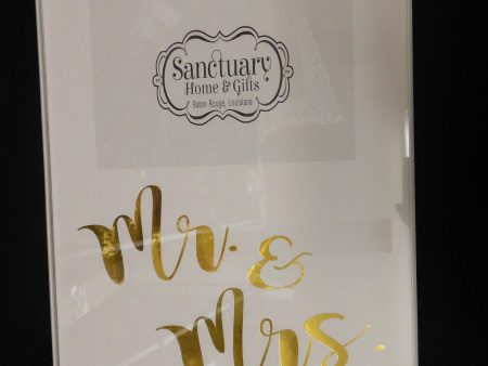 MR AND MRS GOLD FOIL FRAME For Discount