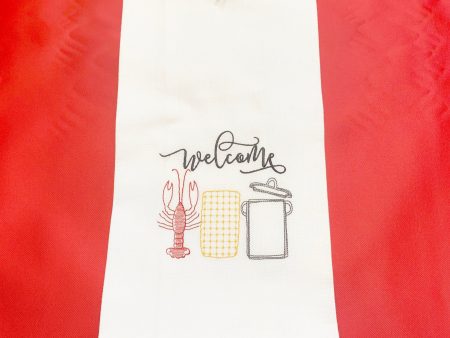 WELCOME CRAWFISH CORN & POT KITCHEN TOWEL For Discount