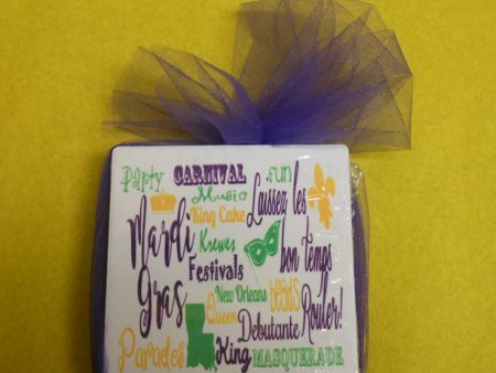 MARDI GRAS COASTER SET Online now