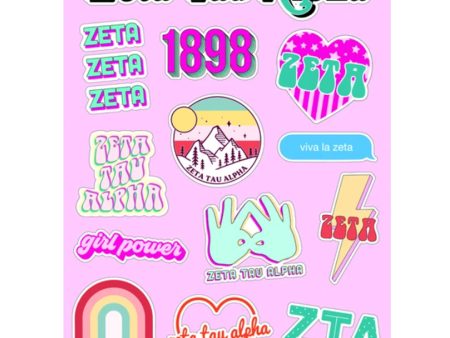 ZETA TAU ALPHA GIRL POWER STICKERS Cheap