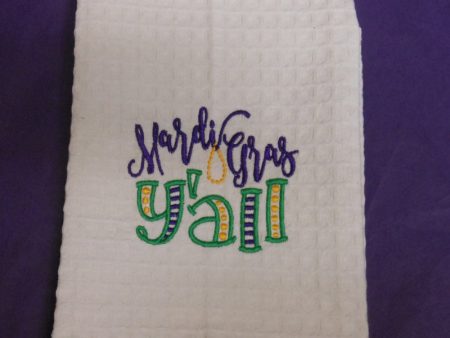 MARDI GRASS YALL HAND TOWEL Sale