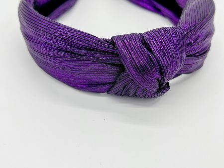 PURPLE METALLIC KNOTTED HEADBAND Sale